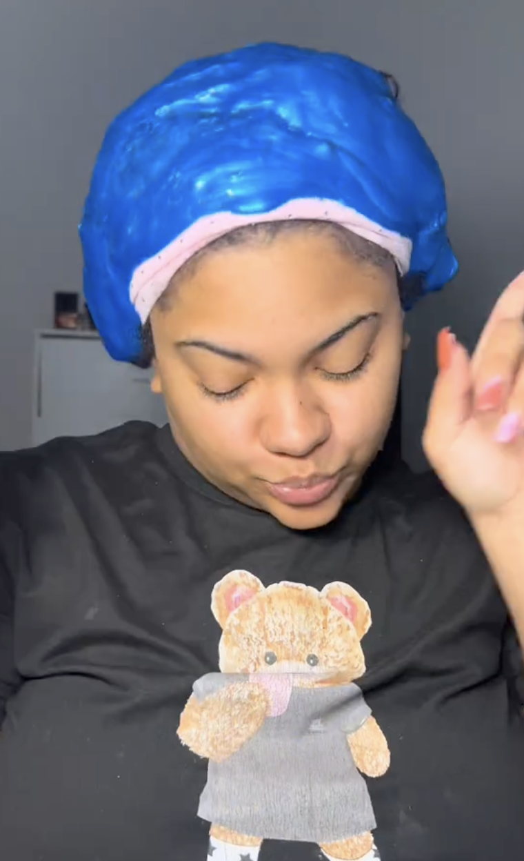 woman with blue hair